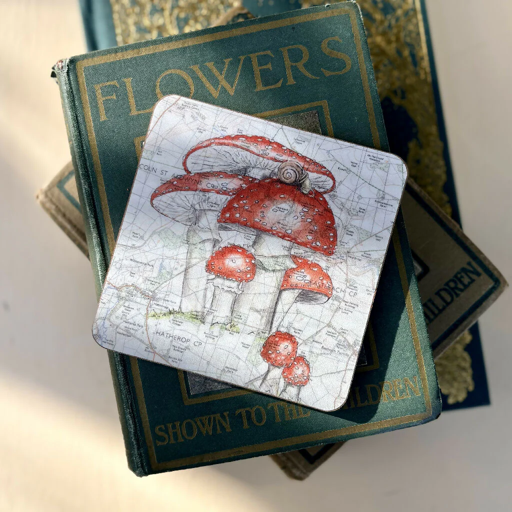 Fly Agaric Toadstool Wooden Coaster - Image 2