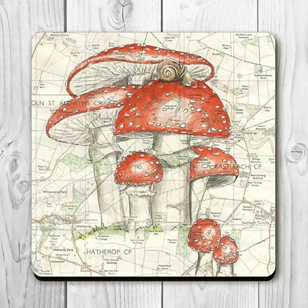Fly Agaric Toadstool Wooden Coaster - Image 3