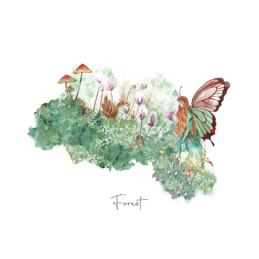 Forest Fairy Watercolour Art Print - Image 3