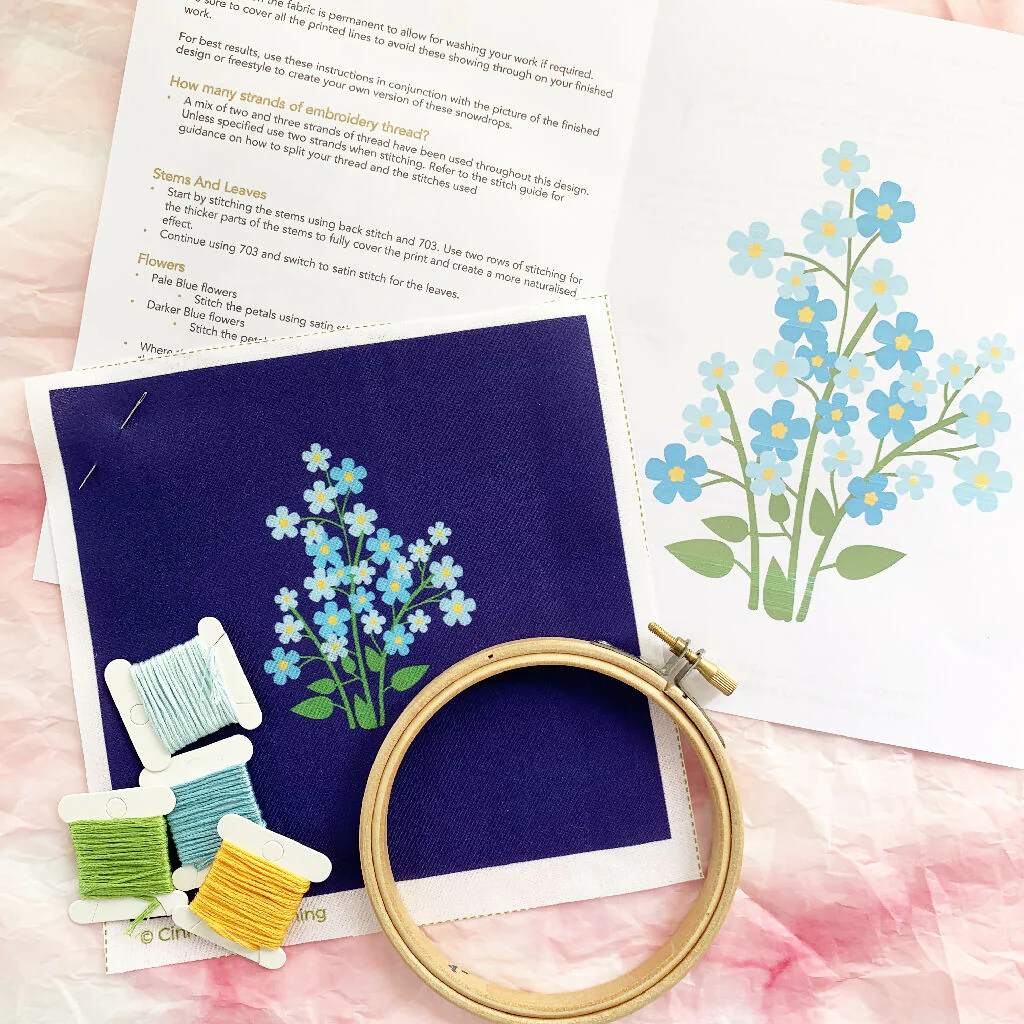 Forget Me Not Embroidery Kit - Image 8