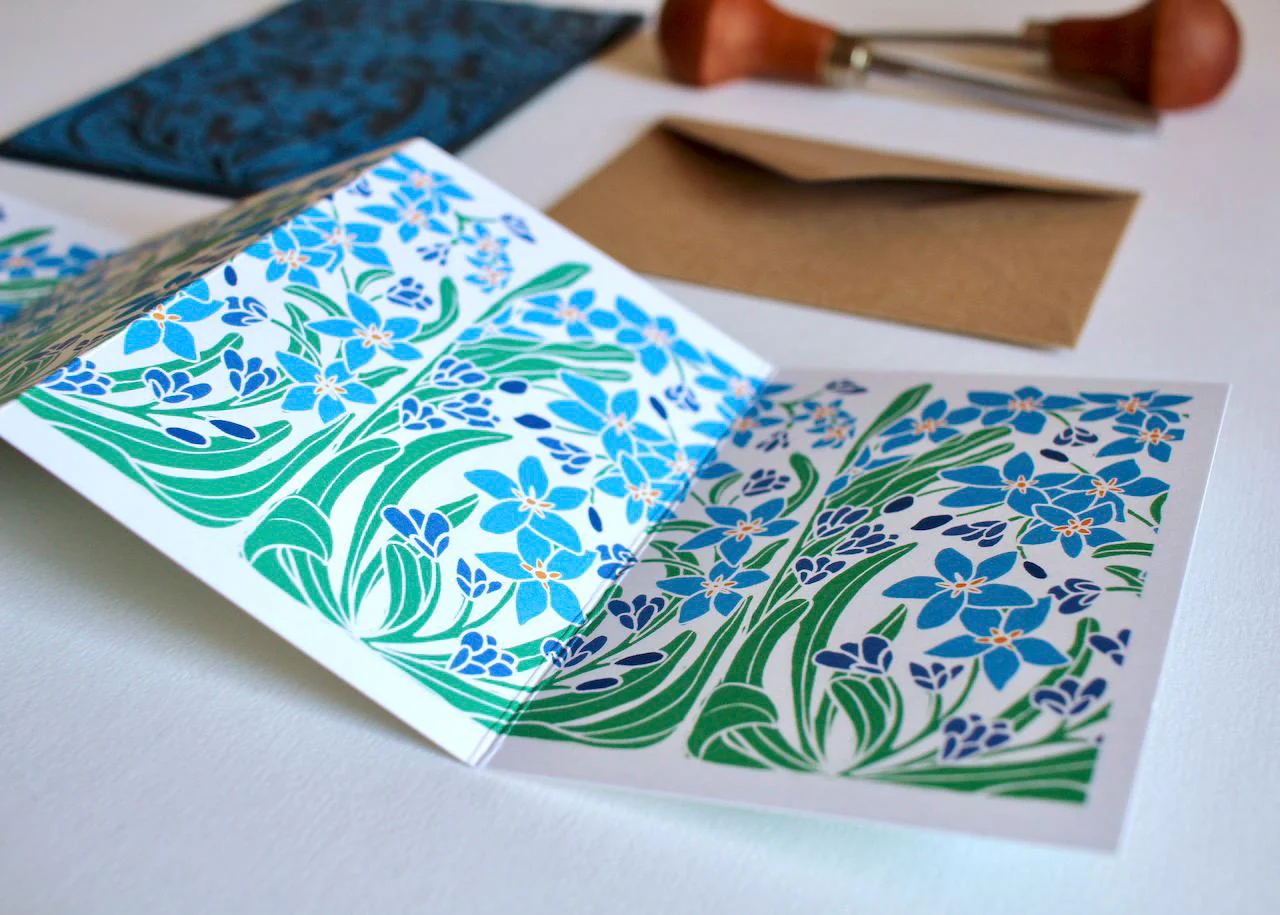 Forget-me-not Flowers Concertina Card | Single Card & Envelope - Image 5