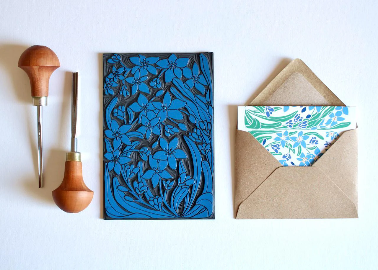 Forget-me-not Flowers Concertina Card | Single Card & Envelope - Image 6