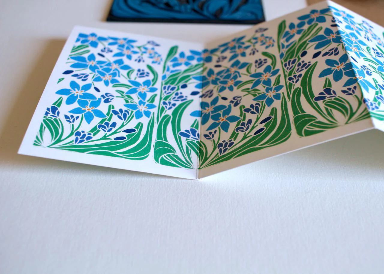 Forget-me-not Flowers Concertina Card | Single Card & Envelope - Image 7