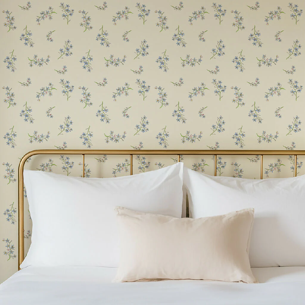 Forget-Me-Not Sustainable Wallpaper: Two Colour Options - Image 2