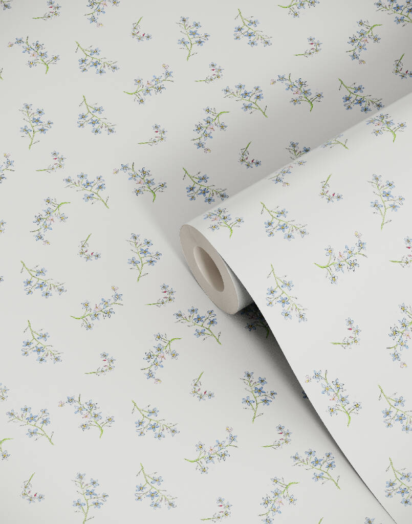 Forget-Me-Not Sustainable Wallpaper: Two Colour Options - Image 3