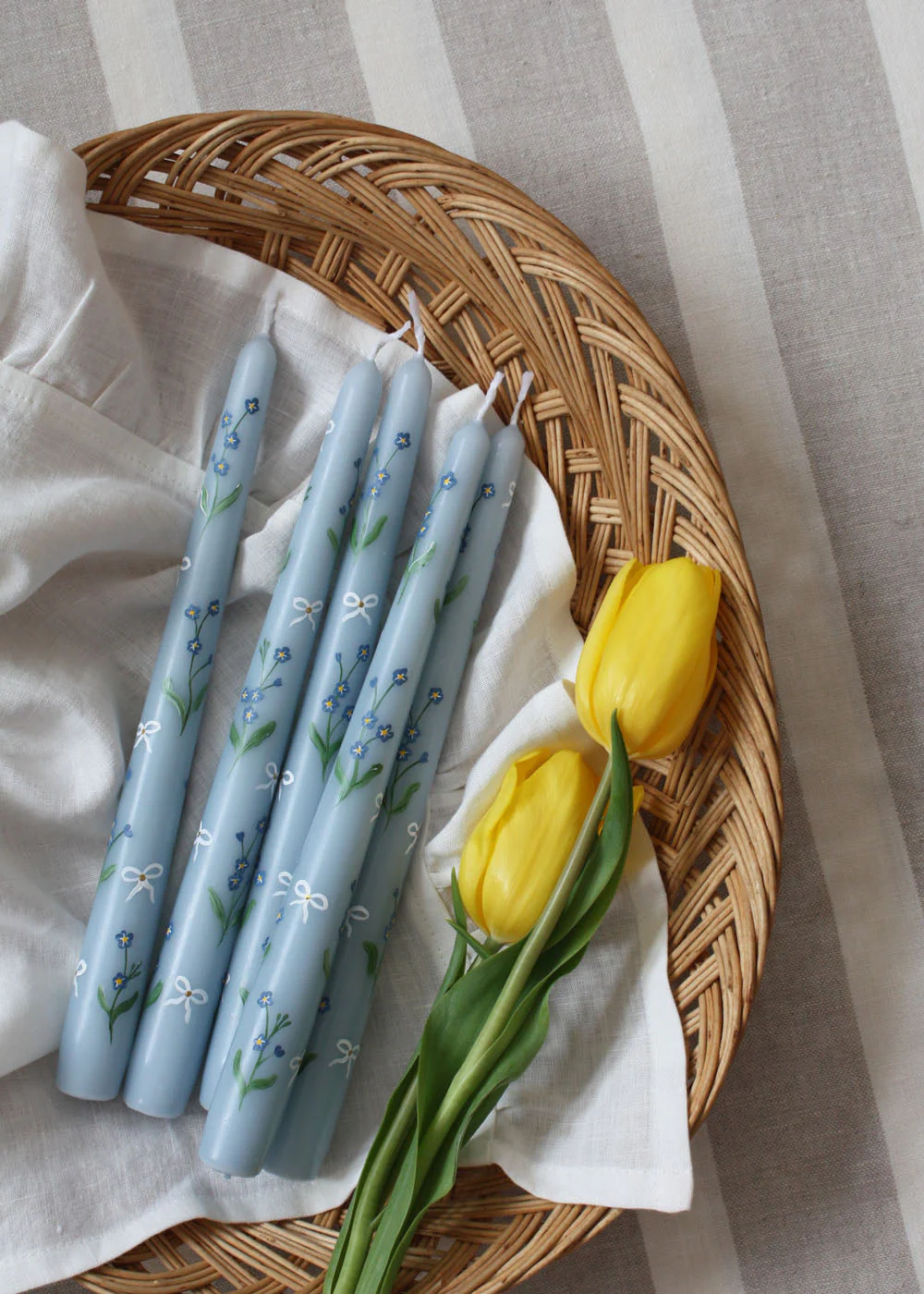 Forget me nots & bows candle - Image 3
