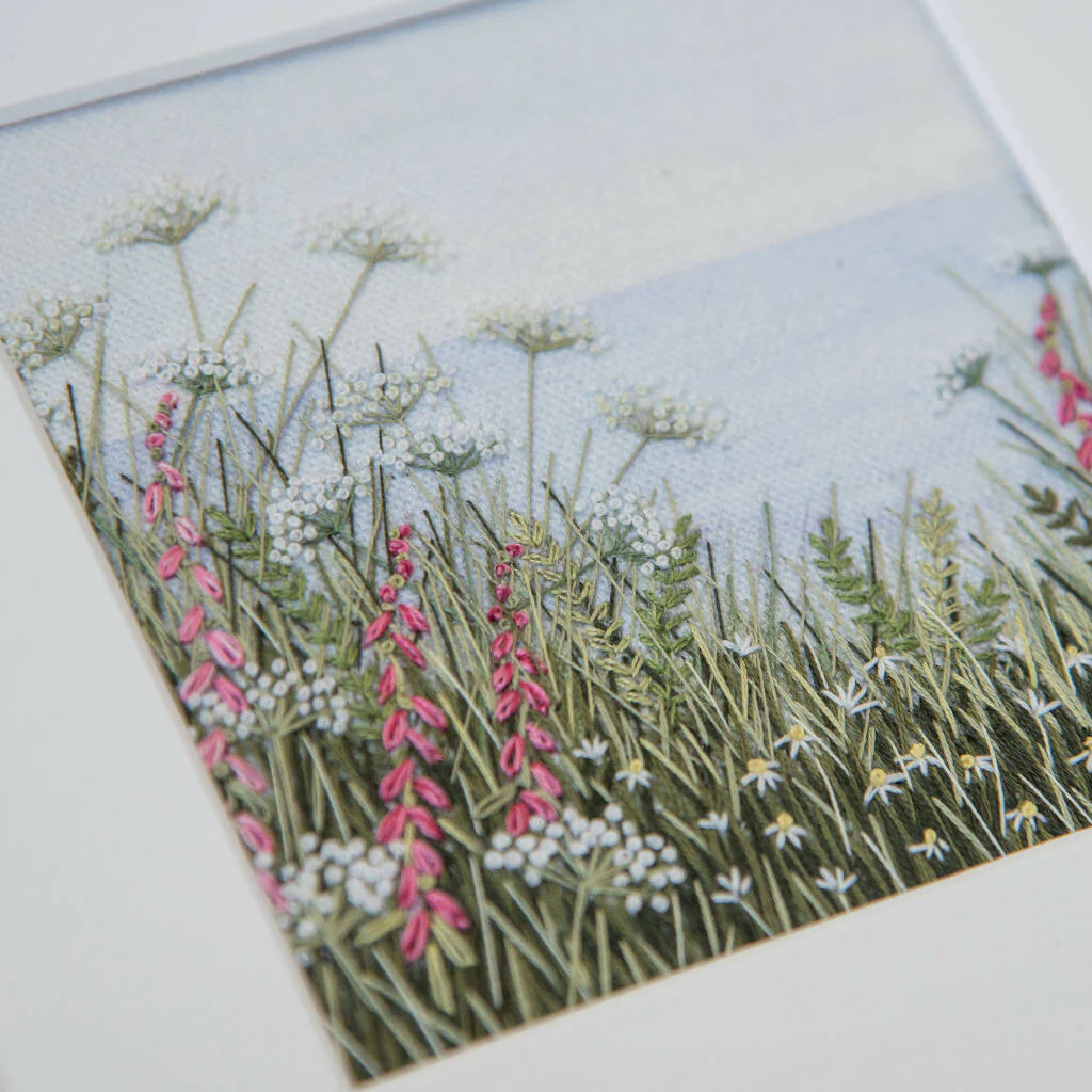 Foxgloves & Cow Parsley by the Sea Embroidery Kit - Image 3