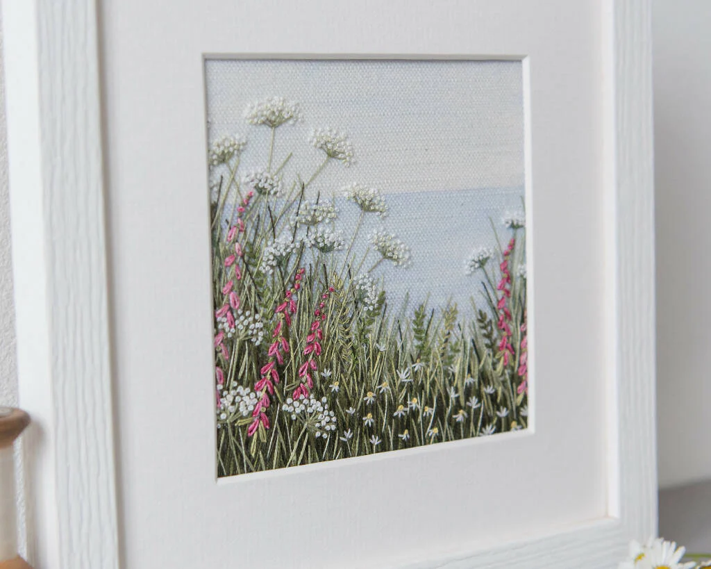Foxgloves & Cow Parsley by the Sea Embroidery Kit - Image 4