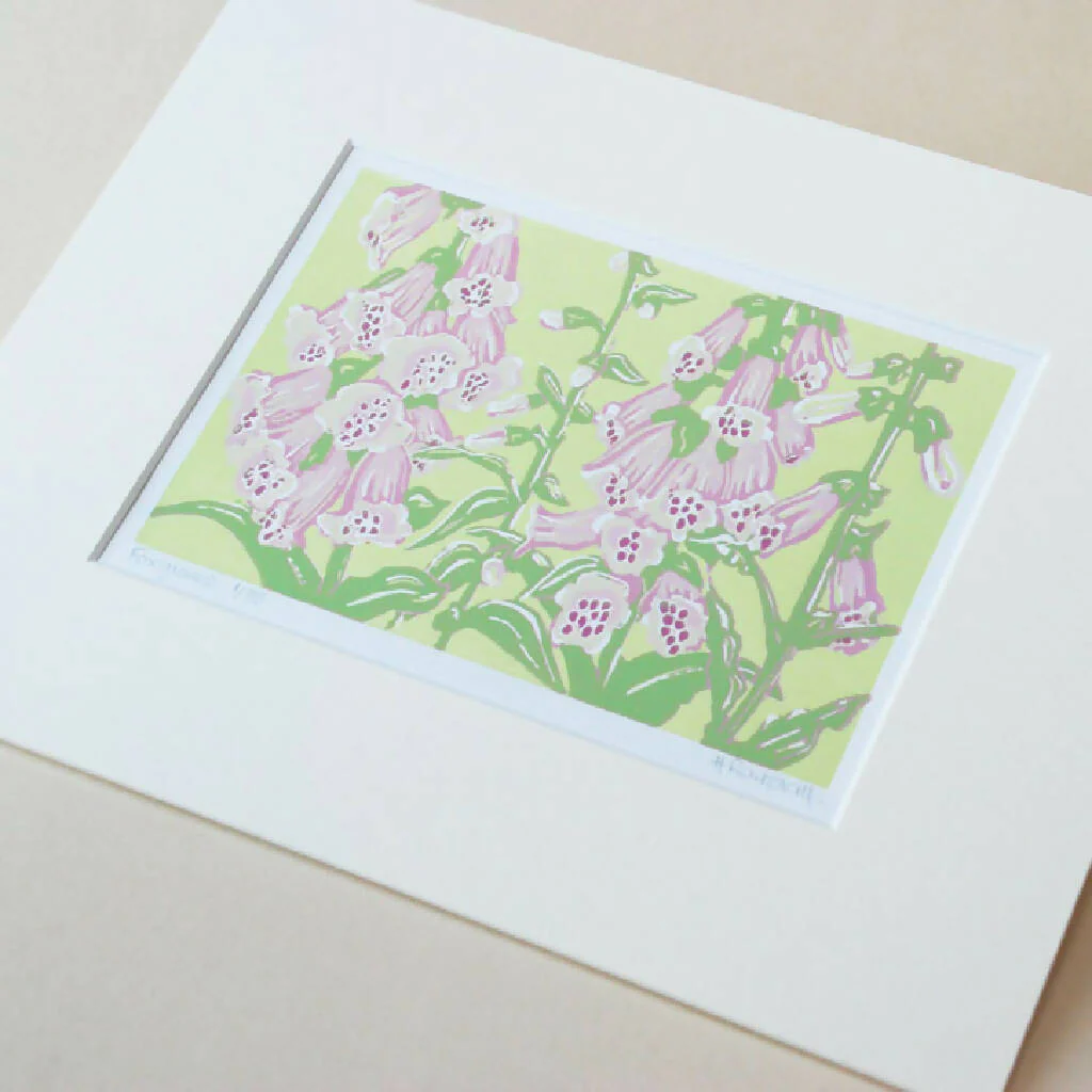 Foxgloves - Limited Edition - Original Linocut Print - Image 2