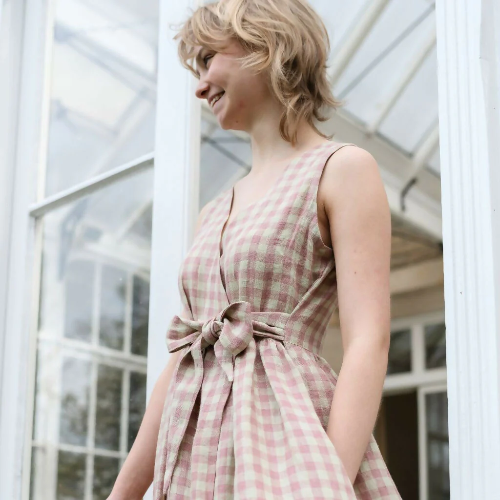 Frida Linen Wrap Dress - Image 2