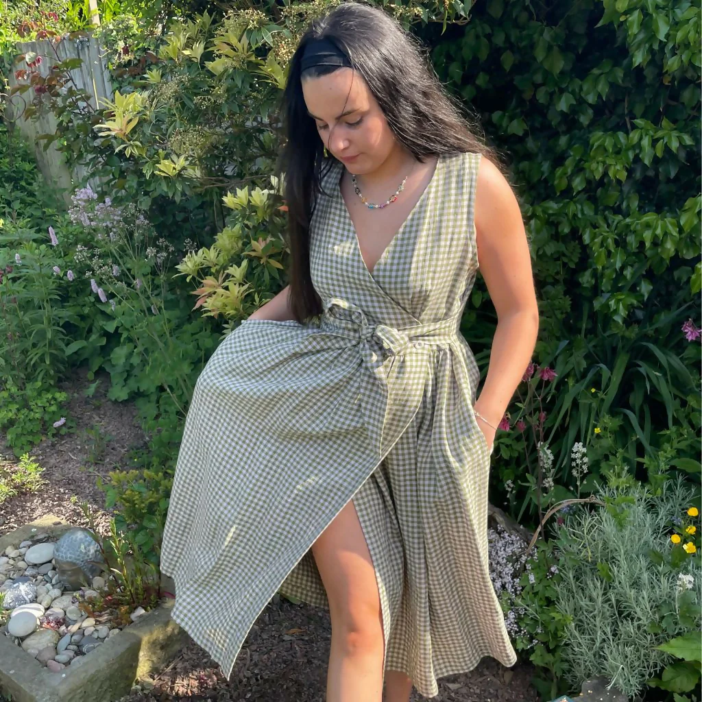 Frida Linen Wrap Dress - Image 3