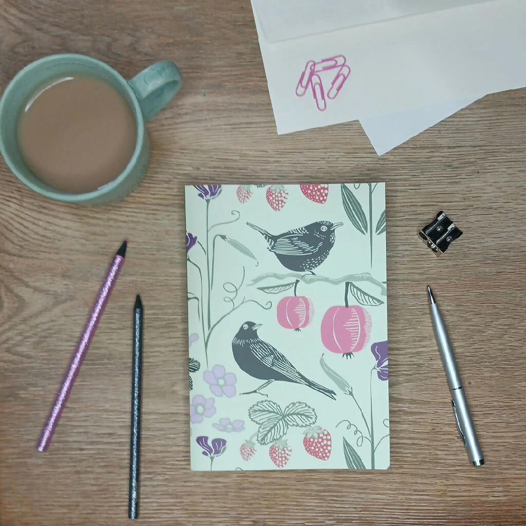 Fruits & Birds notebook A5 luxury patterned notebook - Image 3