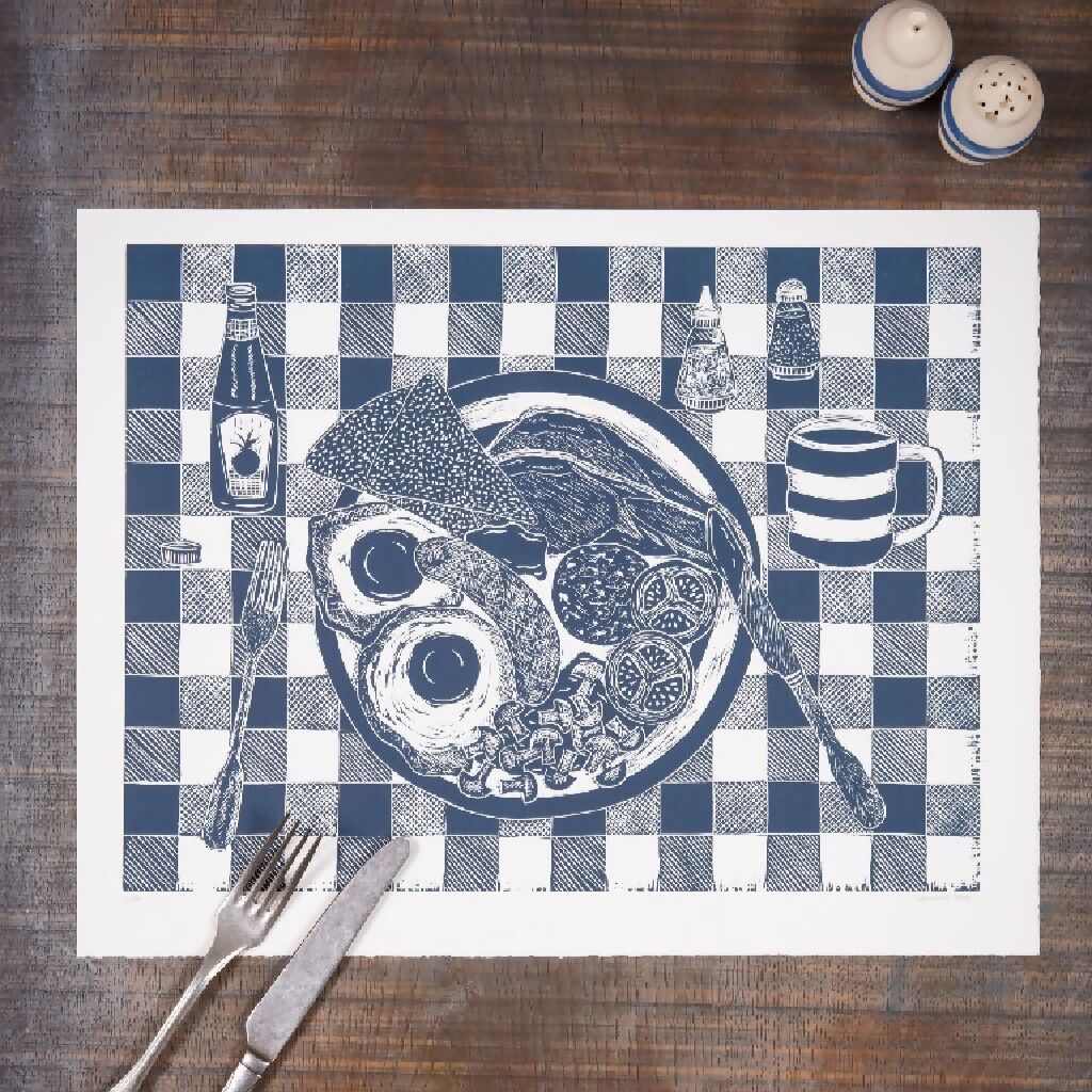 Full English Breakfast, Limited Edition Lino Print