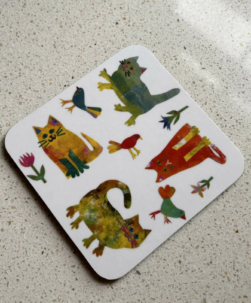 Garden Cats coaster - Image 2