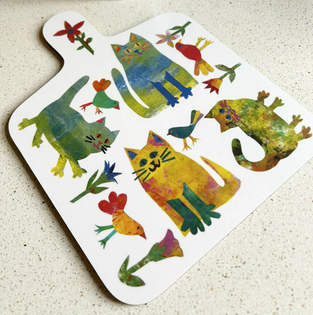 Garden Cats mini chopping board