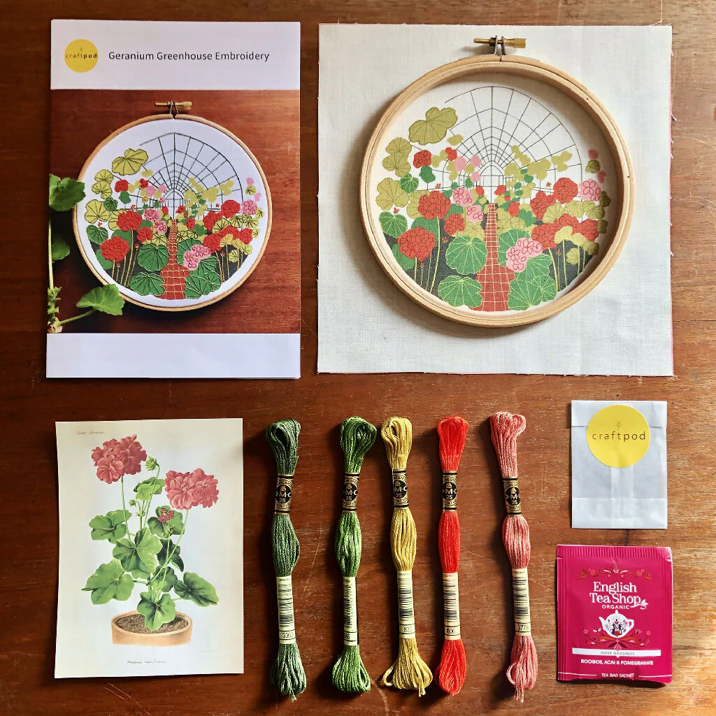 Geranium Greenhouse Embroidery - Image 3