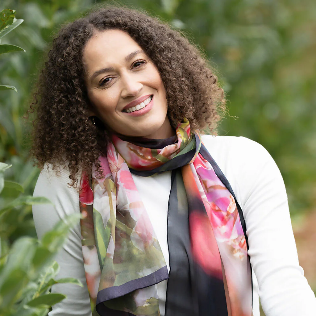 Geranium silk scarf