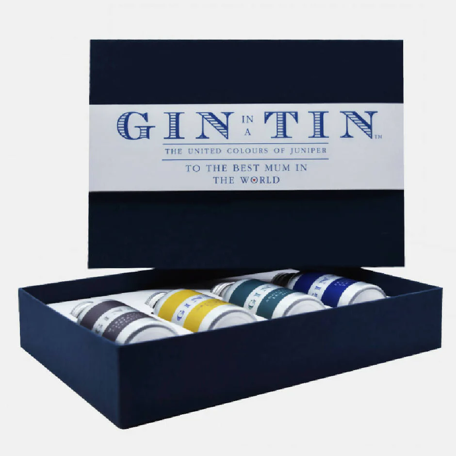 Gift Set Of Four Miniature Gins For Mums | 35ml x 4 Tins - Image 3