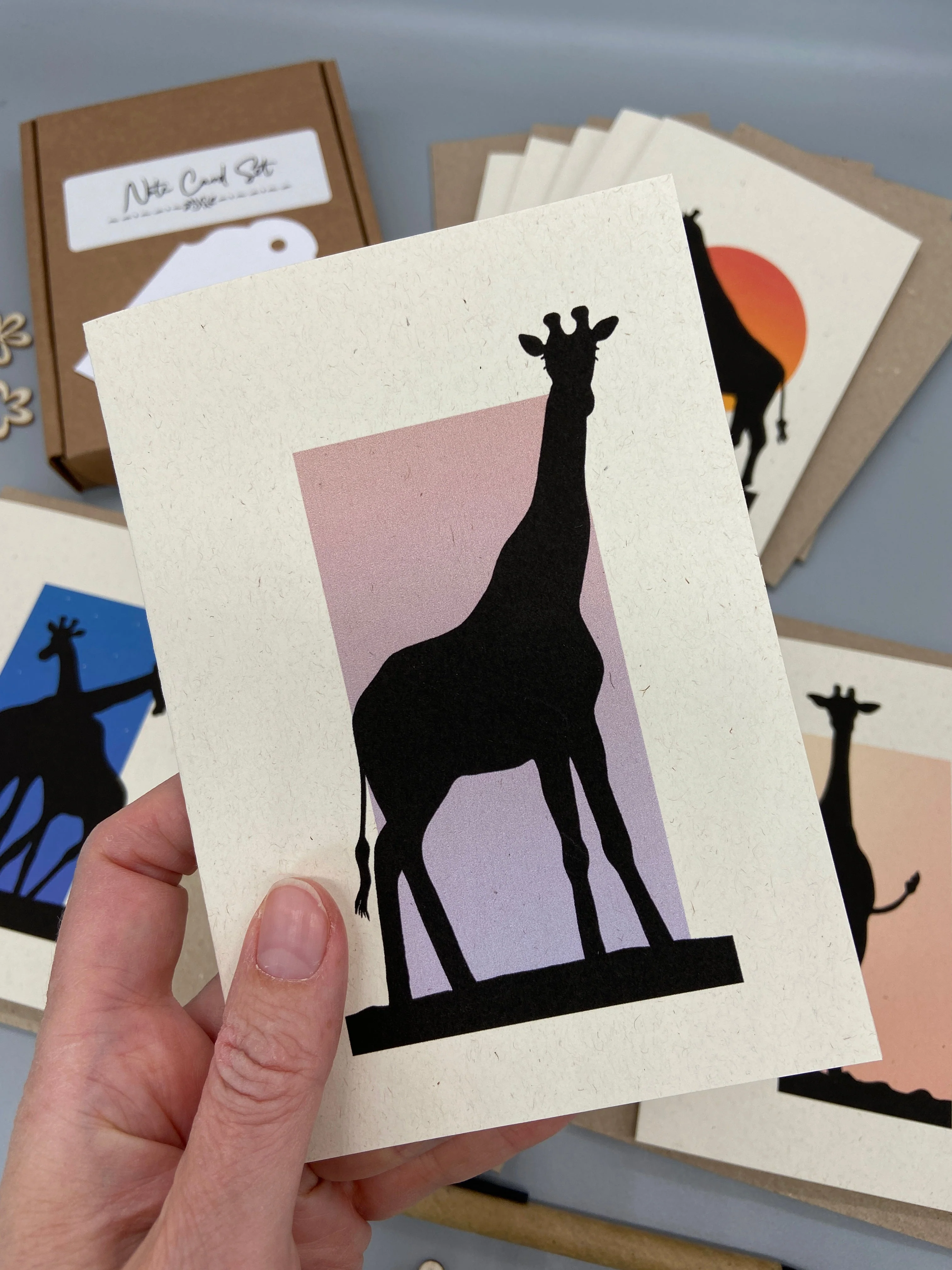 Giraffe Shadow Note Cards - Image 3