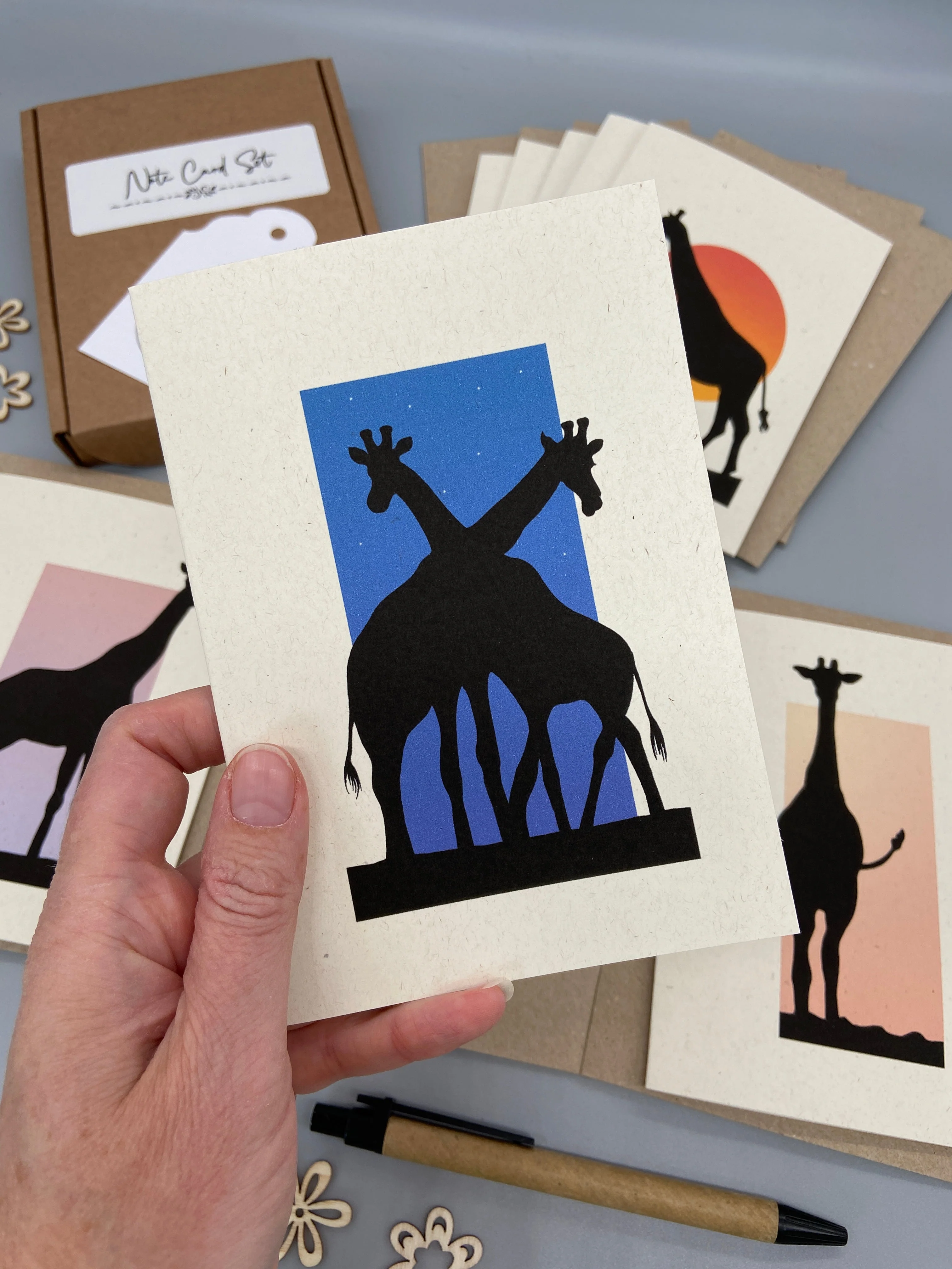 Giraffe Shadow Note Cards - Image 4