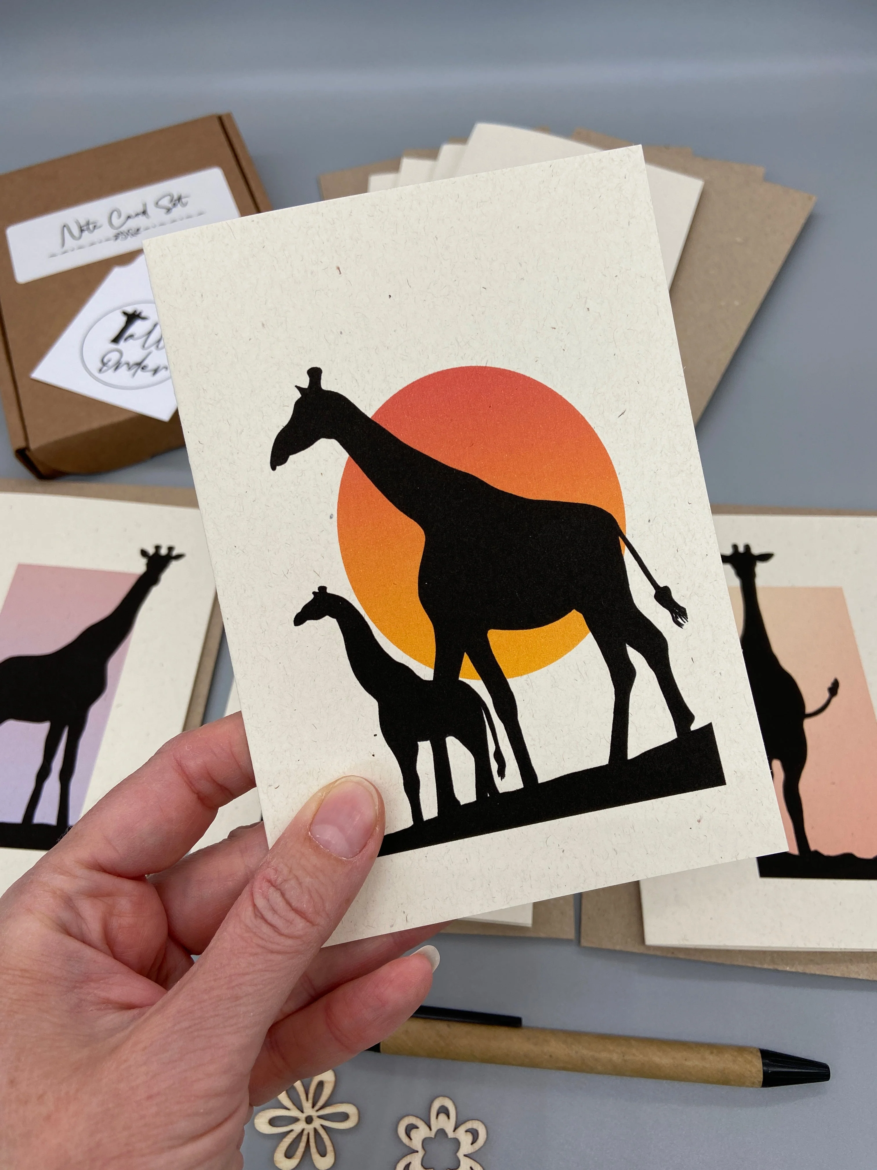 Giraffe Shadow Note Cards - Image 5
