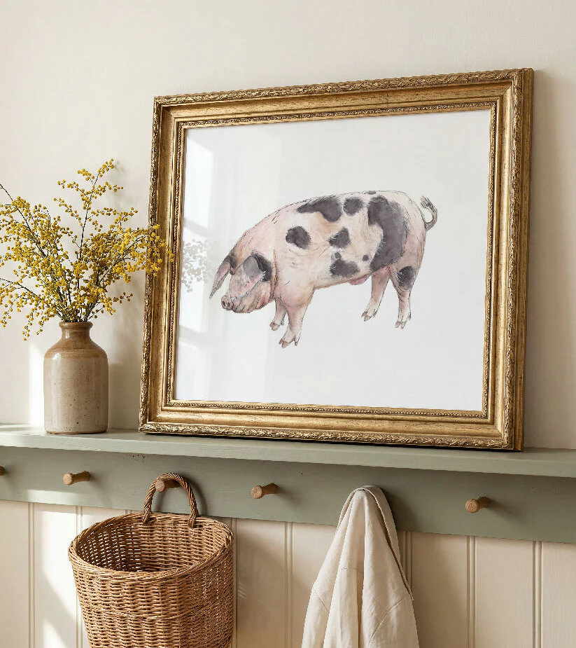 Gloucestershire Old Spot Pig Print