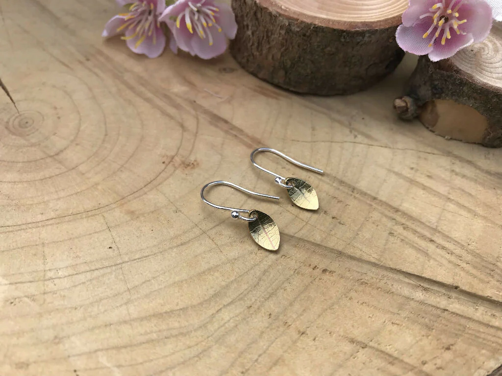 Gold Leaf Drop Earrings - Image 4
