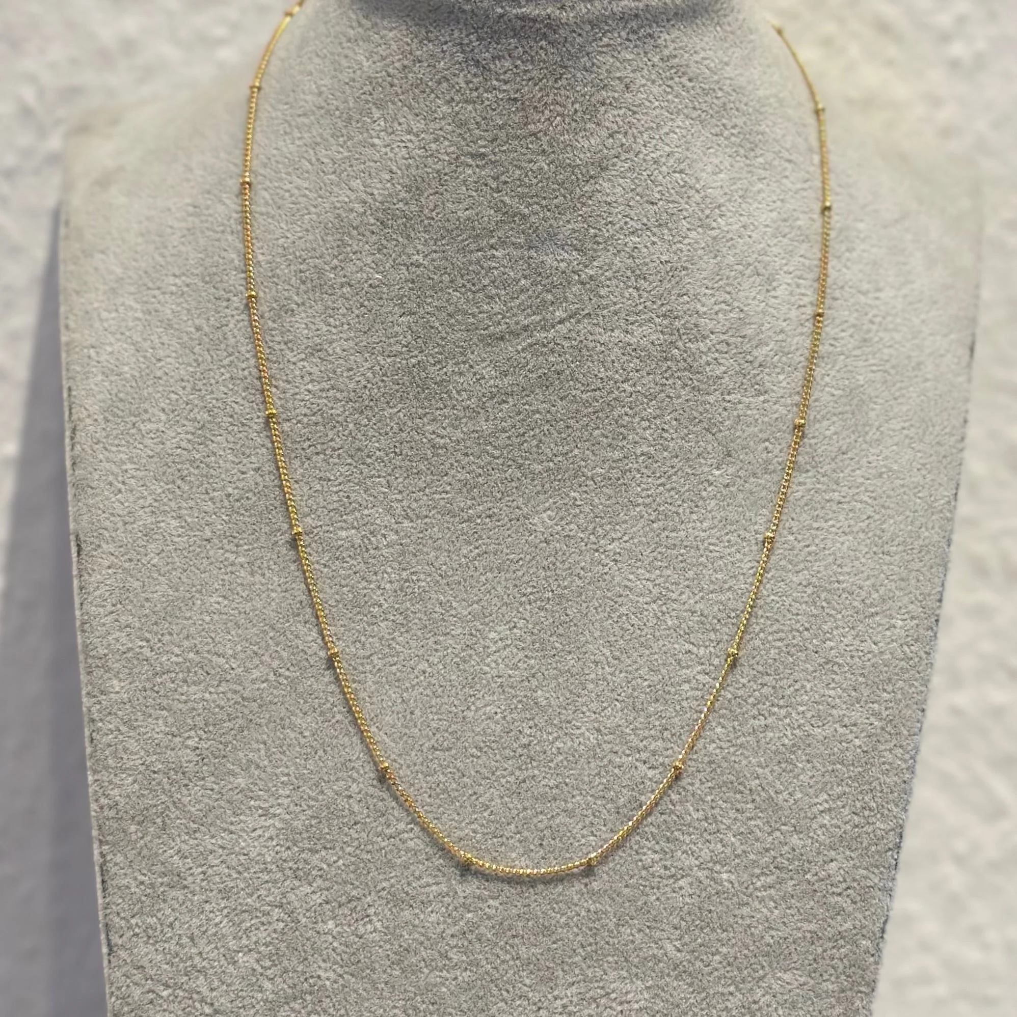 Gold Plated Sterling Silver Fine Intermittent Ball Chain - Image 6