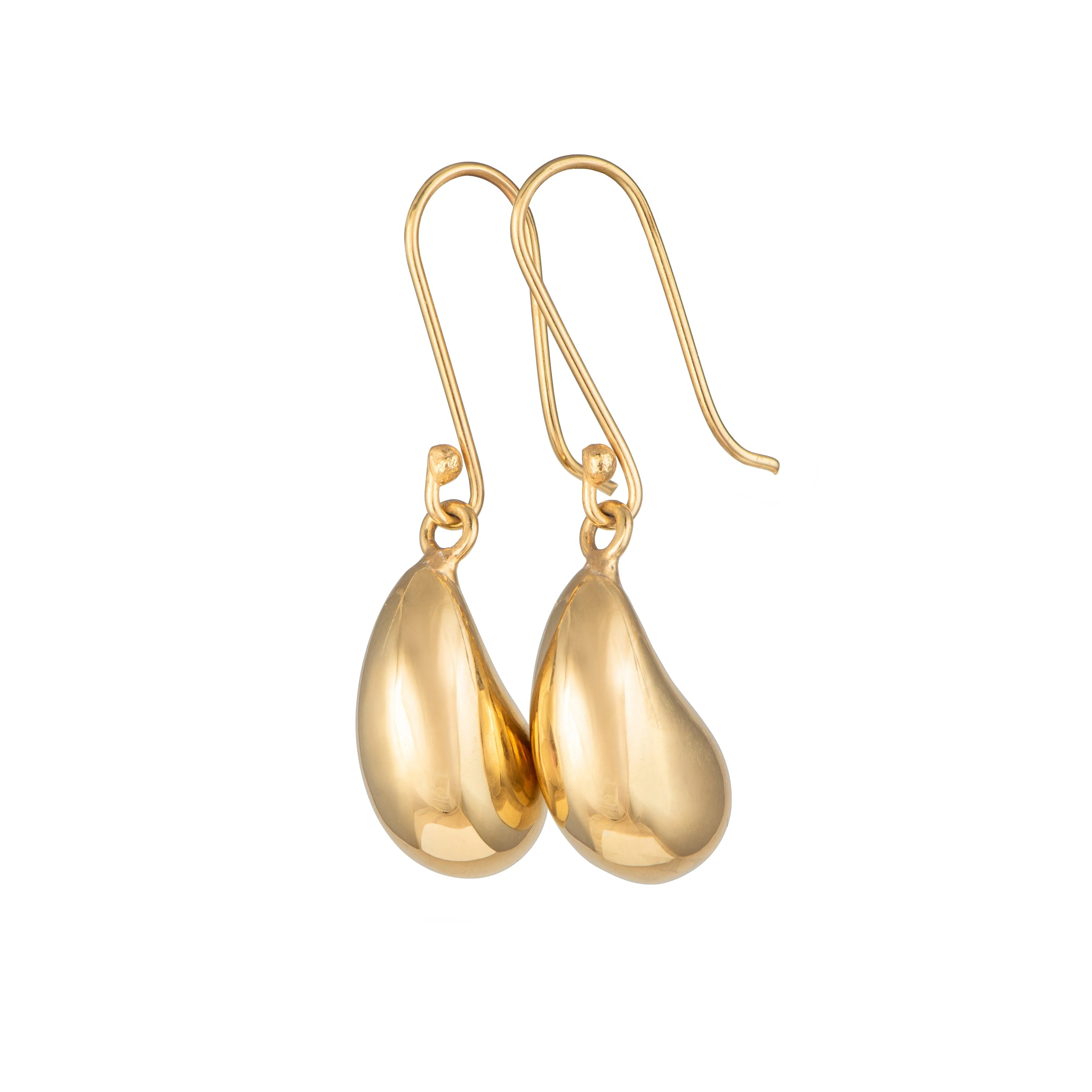 Gold Plated Sterling Silver Hook Earrings with a Chunky Curved Drop - Image 2