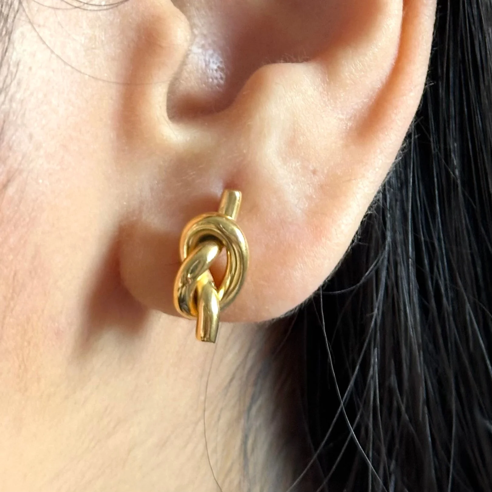 Gold Plated Sterling Silver Knot Studs