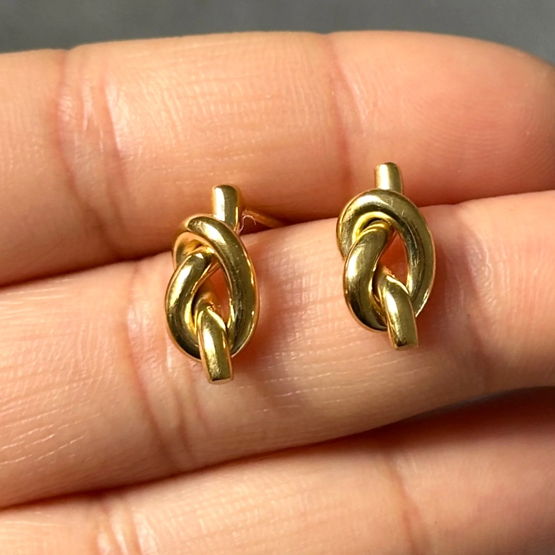 Gold Plated Sterling Silver Knot Studs - Image 5
