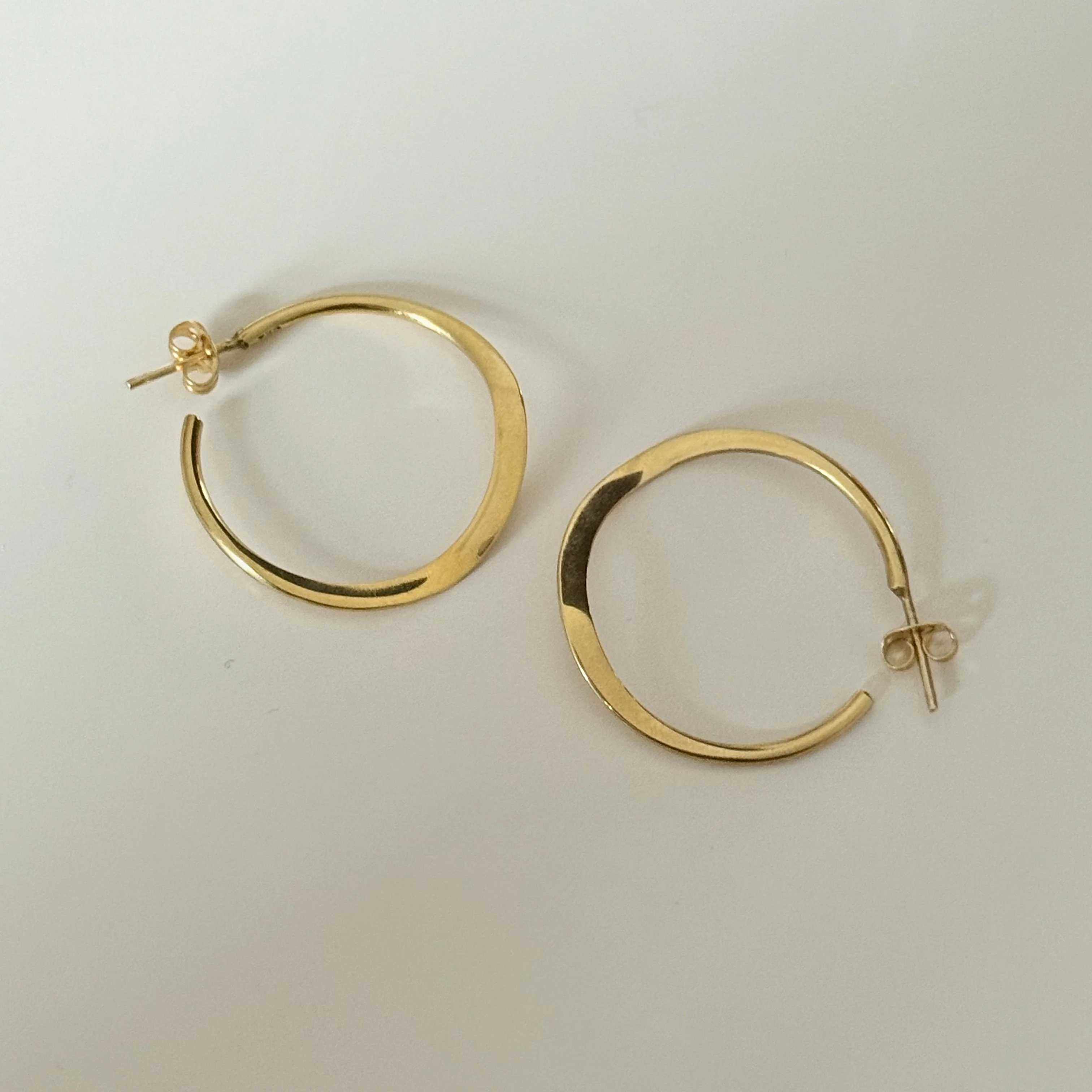 Gold Plated Sterling Silver Wavy Hoop Earrings - Image 4
