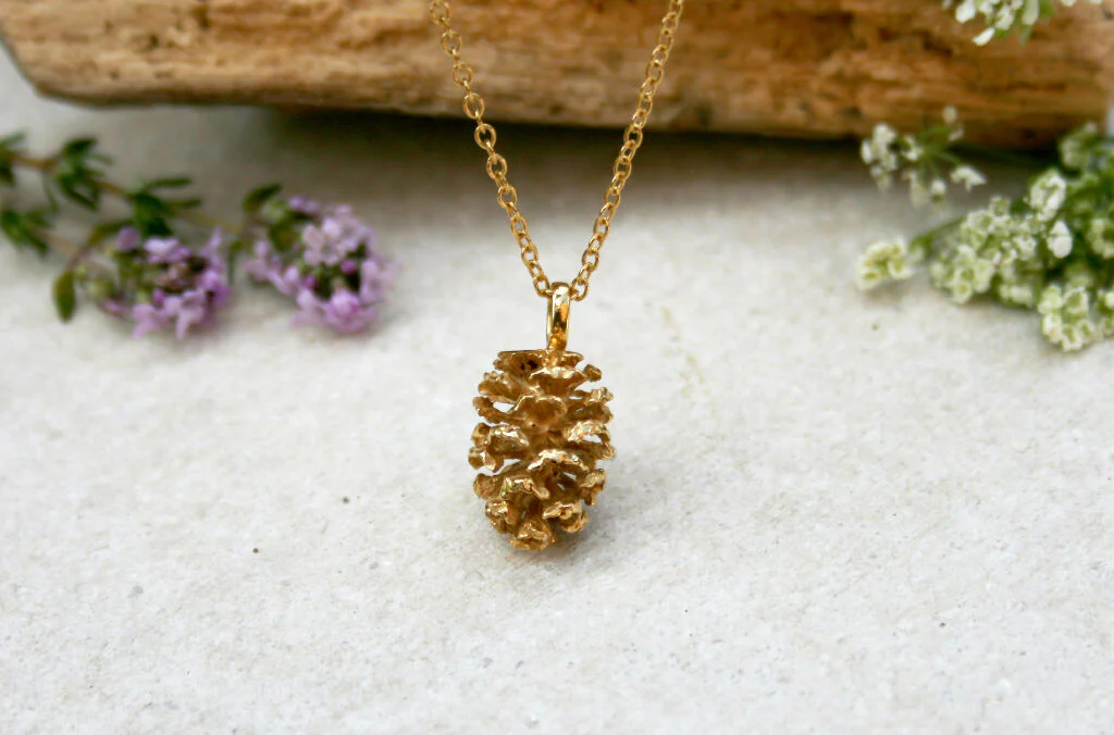 Gold Vermeil Pinecone Necklace - Image 3