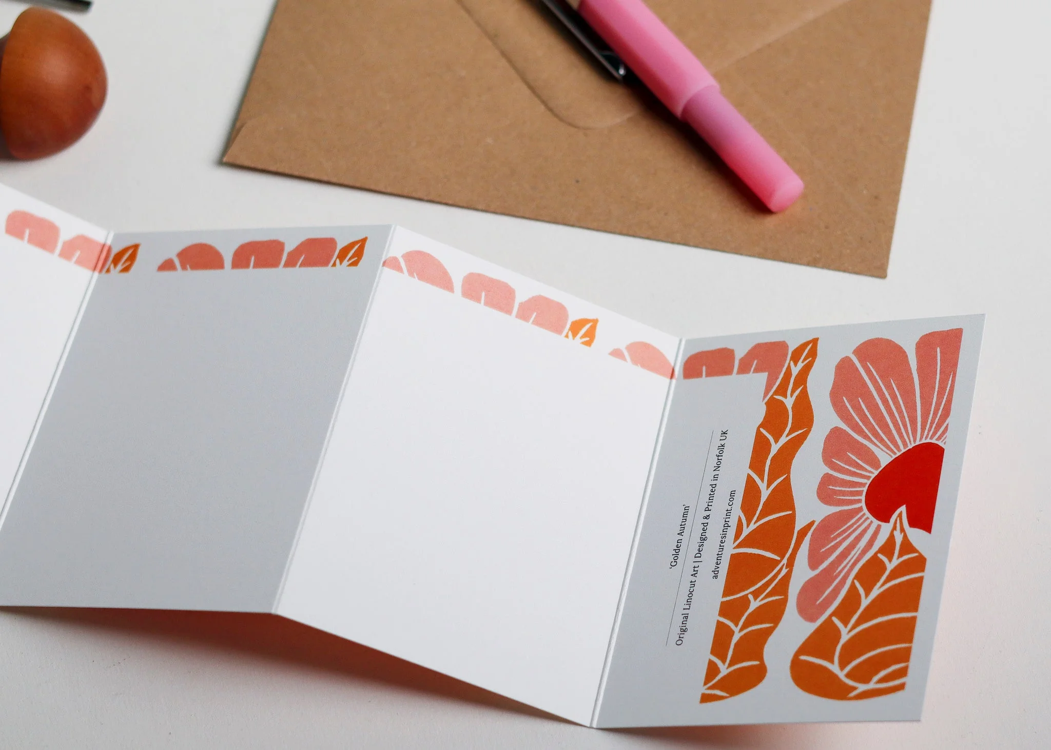Golden Autumn Garland Card | Single Card & Envelope - Image 10