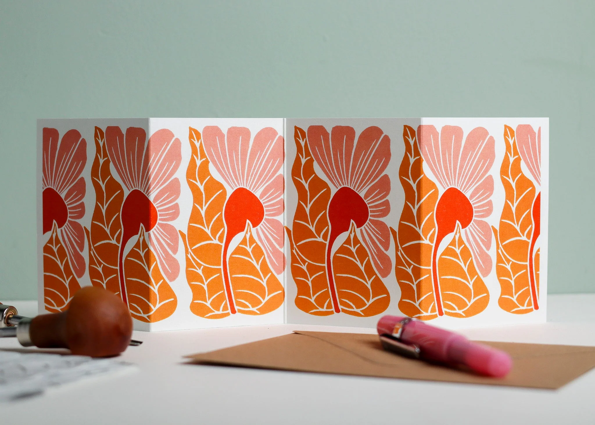 Golden Autumn Garland Card | Single Card & Envelope - Image 3