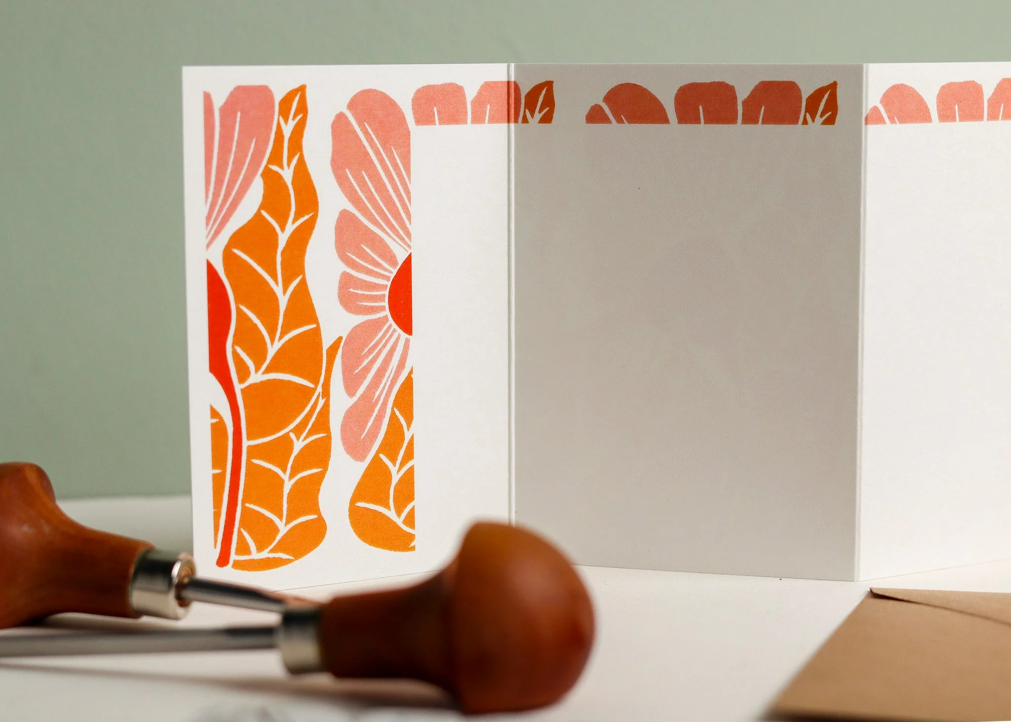 Golden Autumn Garland Card | Single Card & Envelope - Image 4