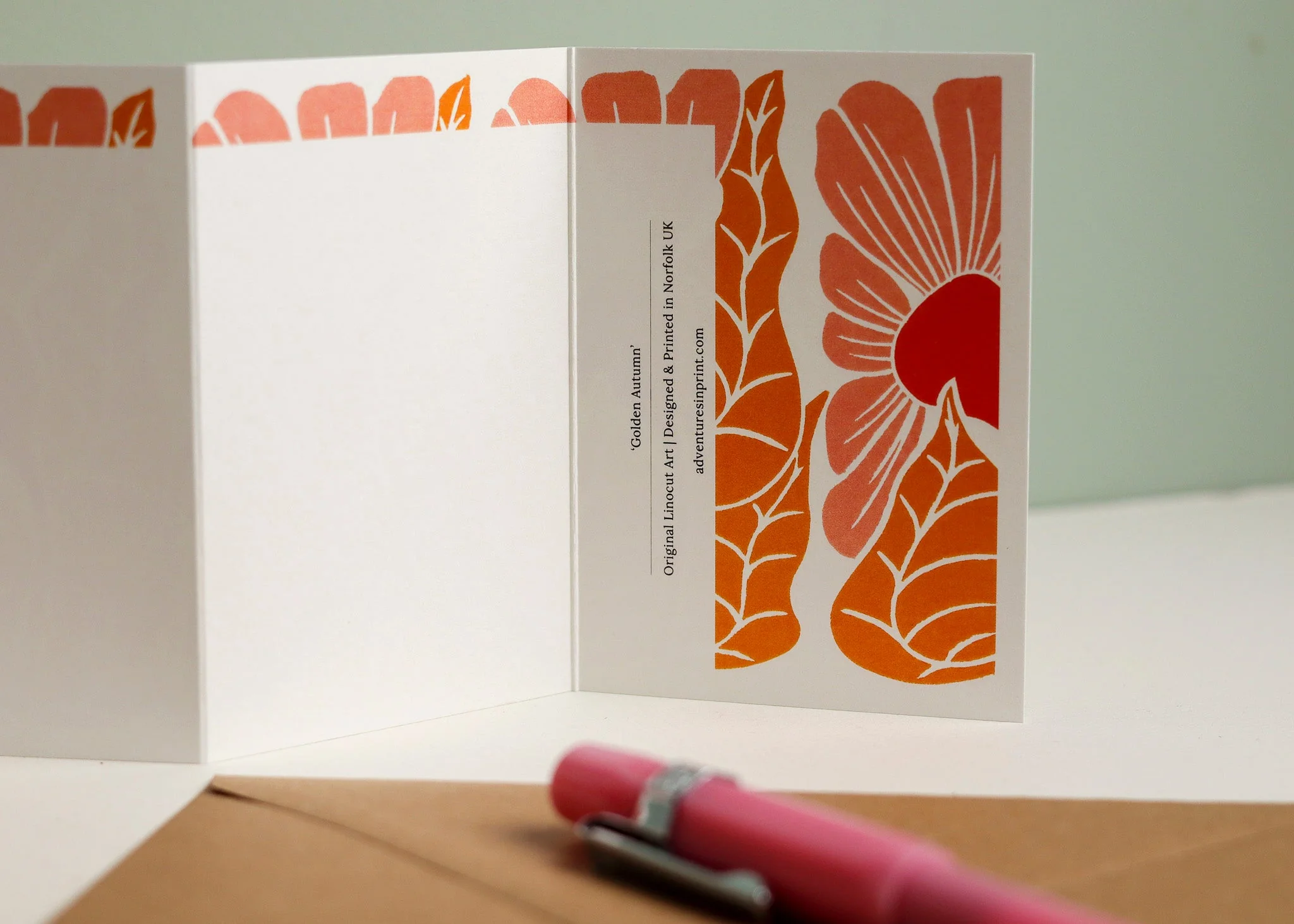 Golden Autumn Garland Card | Single Card & Envelope - Image 5