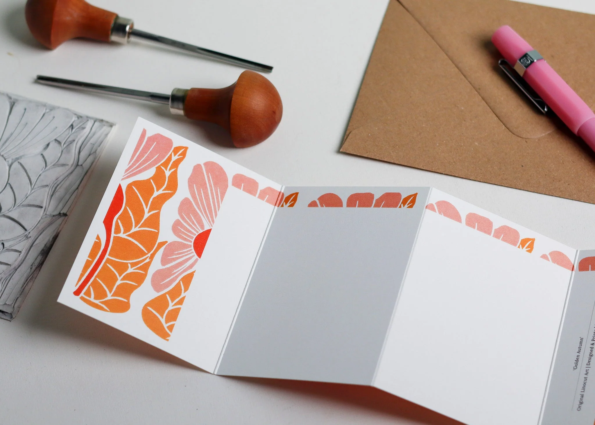 Golden Autumn Garland Card | Single Card & Envelope - Image 9