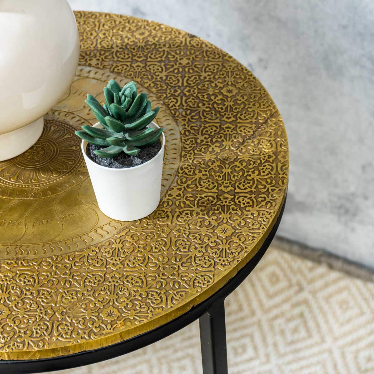 Golden Brass Round Side Tables - Image 6