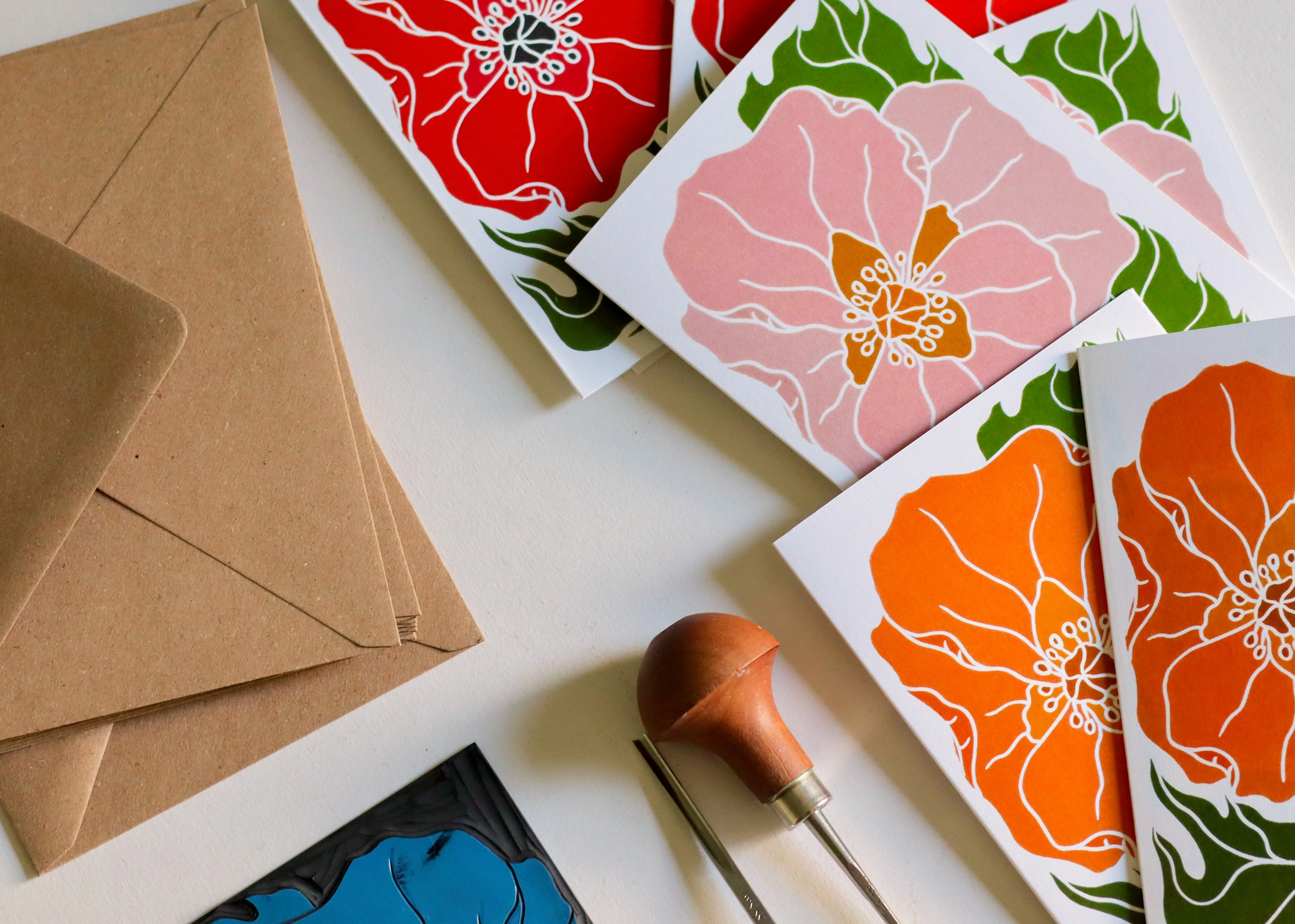 Graceful Wild Poppies in Pink Notecards | Set of 8 Notecards & Envelopes - Image 4