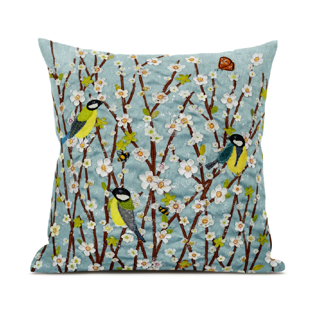 Great Tits Luxury Cushion - Image 2