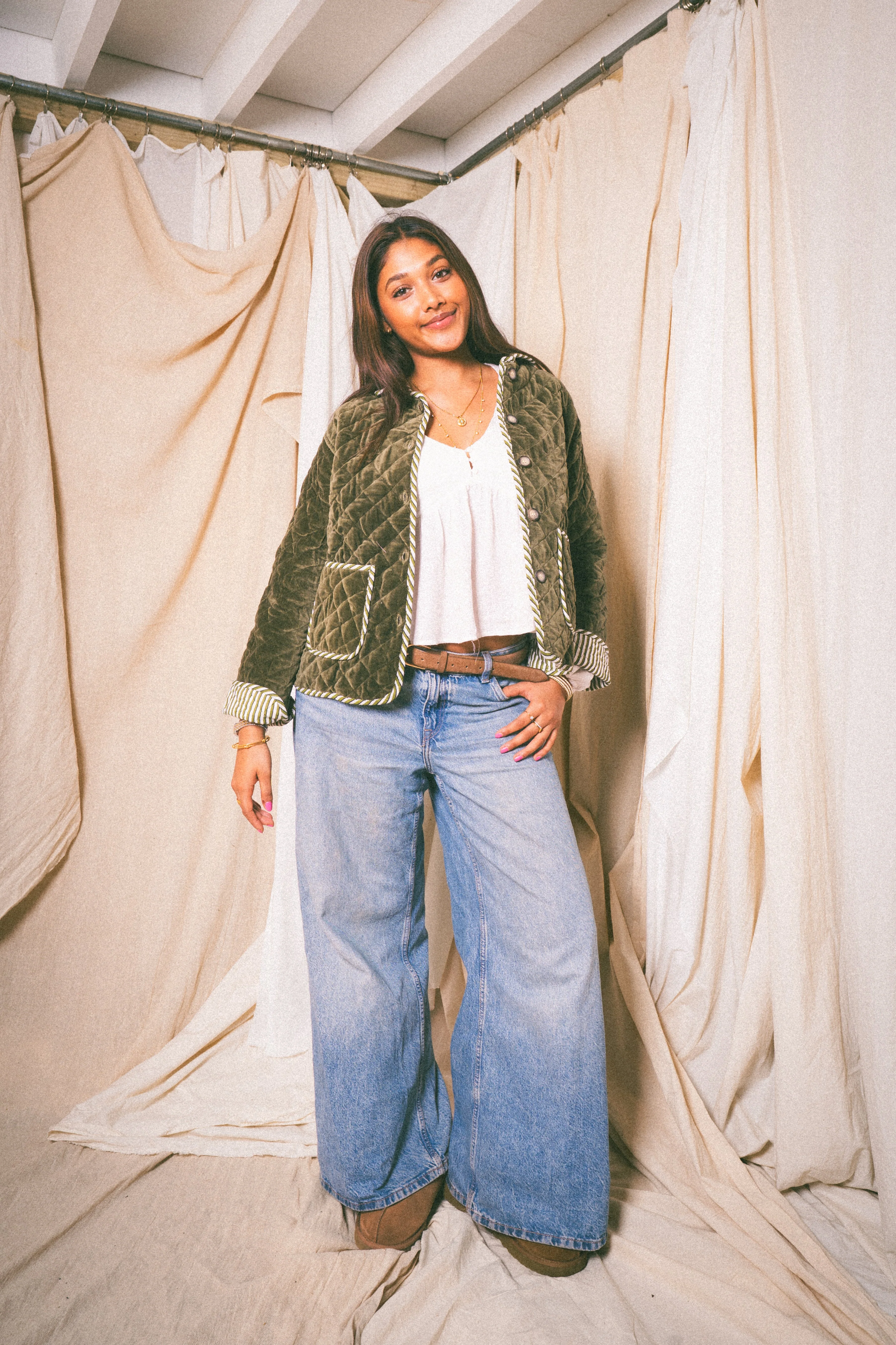 Green Burford Velvet Jacket - Image 4