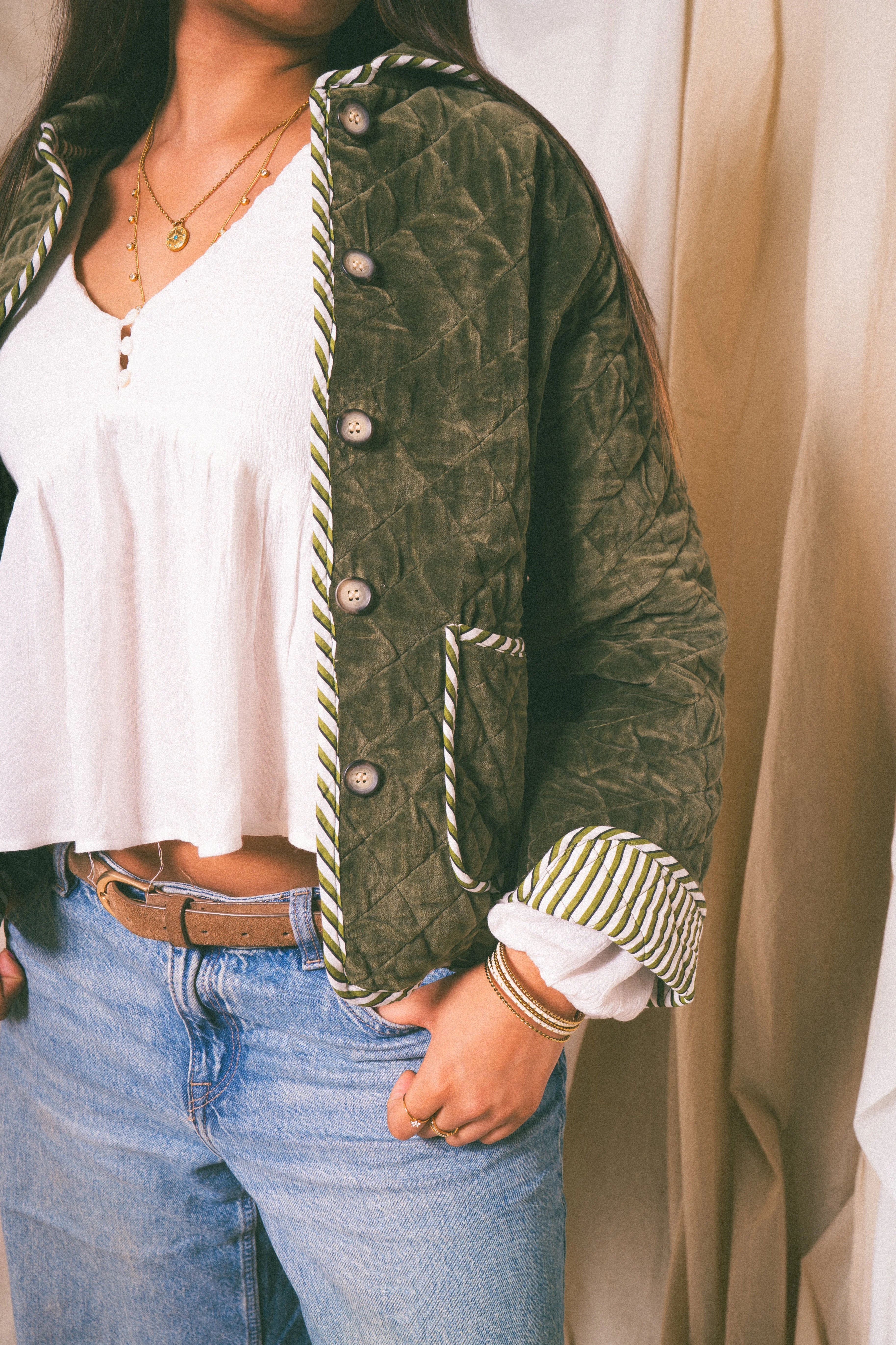 Green Burford Velvet Jacket - Image 6