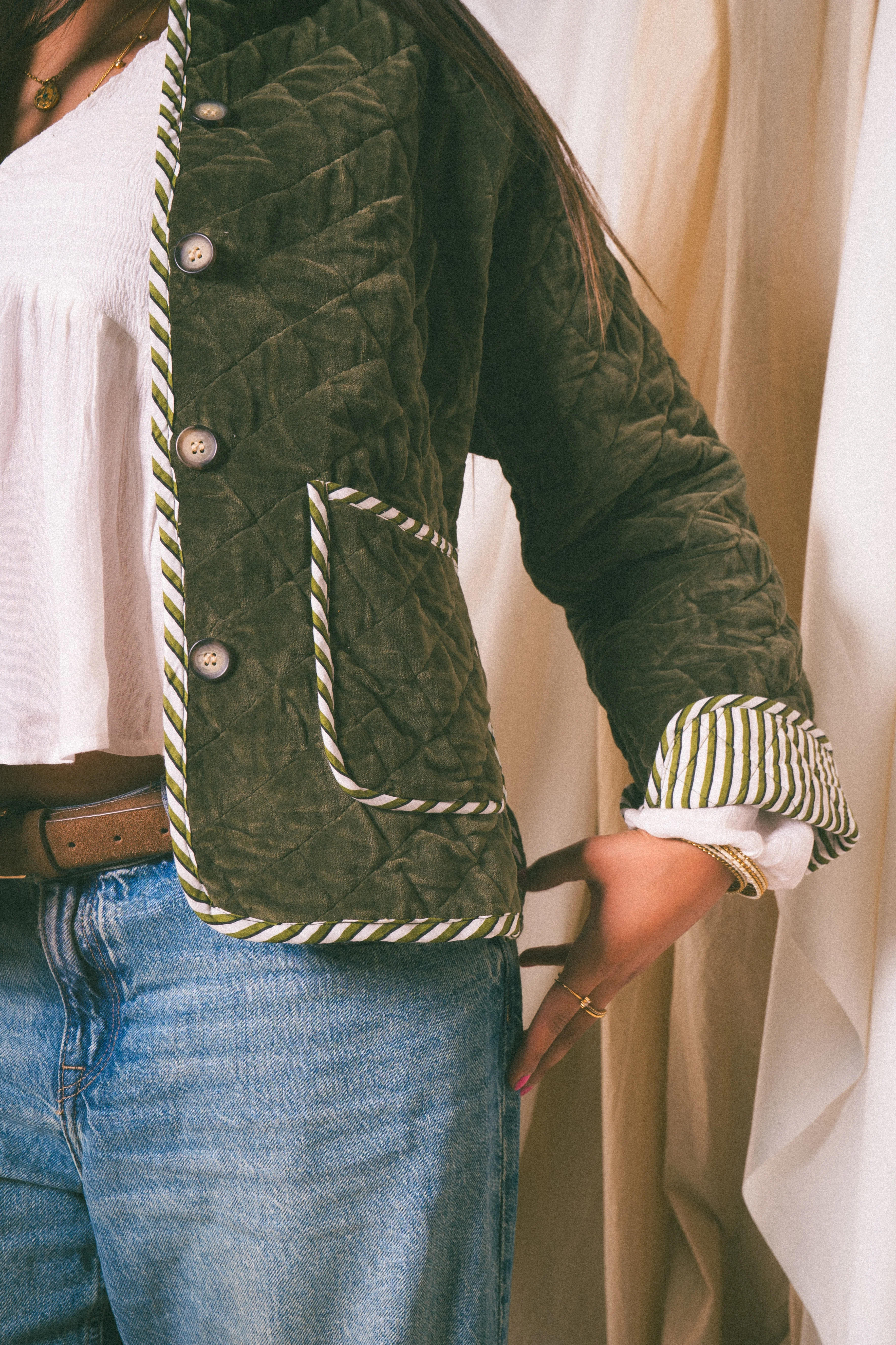 Green Burford Velvet Jacket - Image 8