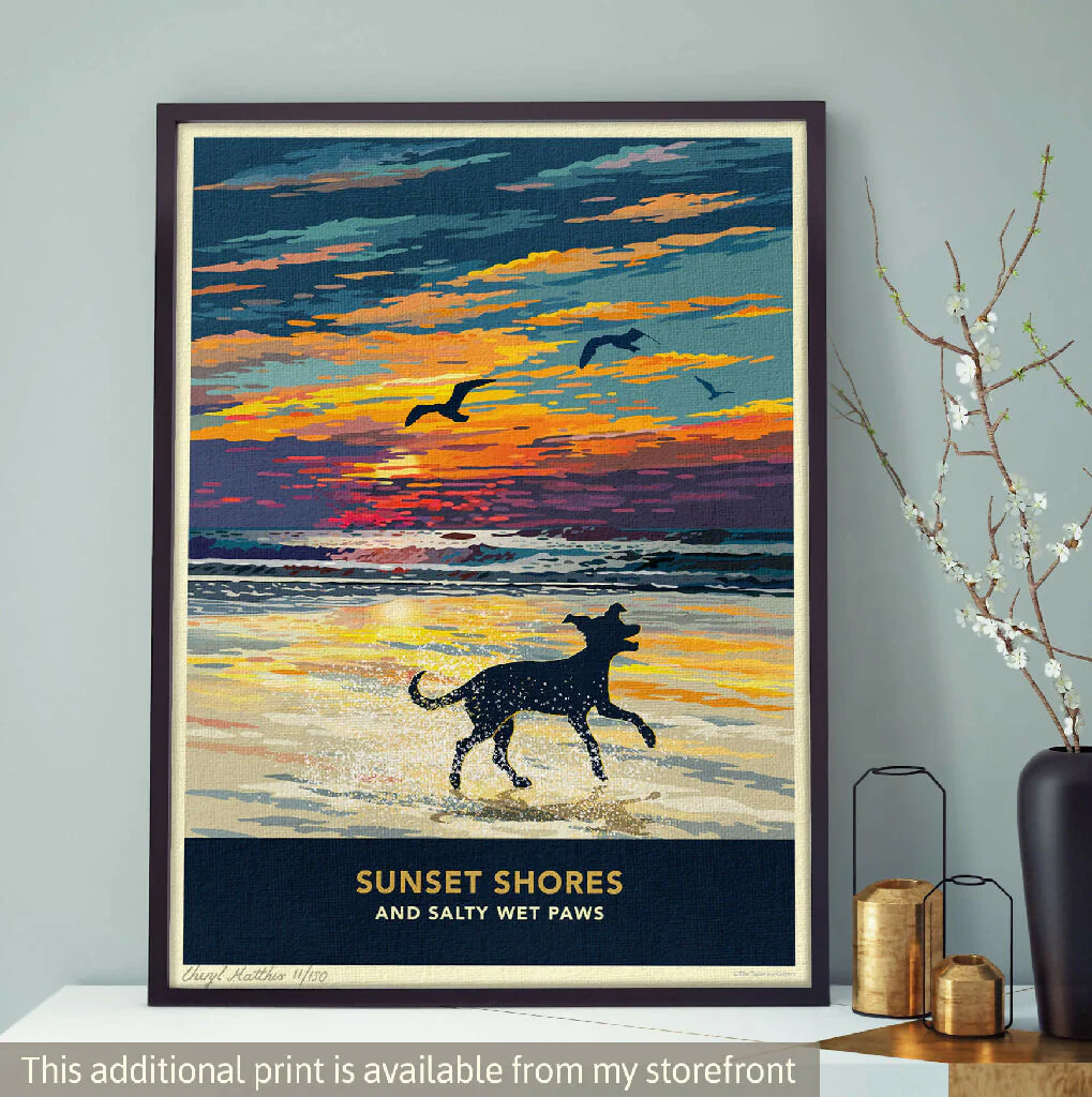 GREYHOUND OR WHIPPET ‘WAGGY TAILS’ LIMITED EDITION ART PRINT - Image 10