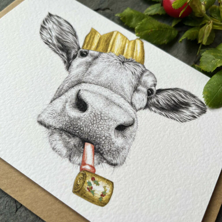 Guernsey Cow Christmas Card - Image 2
