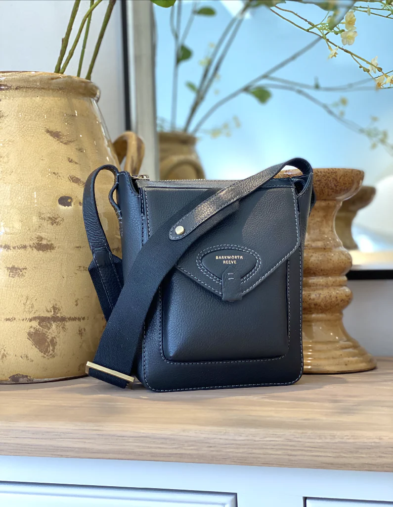 Hackthorn Leather Cross Body Bag in Black - Image 9