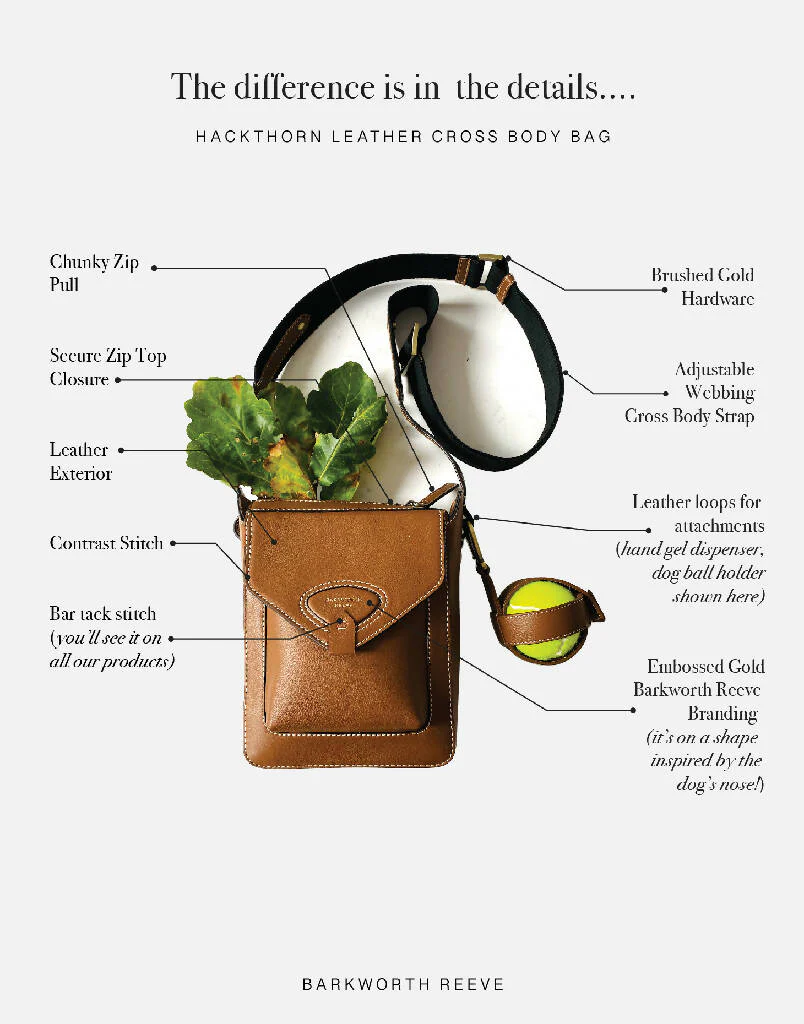 Hackthorn Leather Cross Body Bag in Tan - Image 3