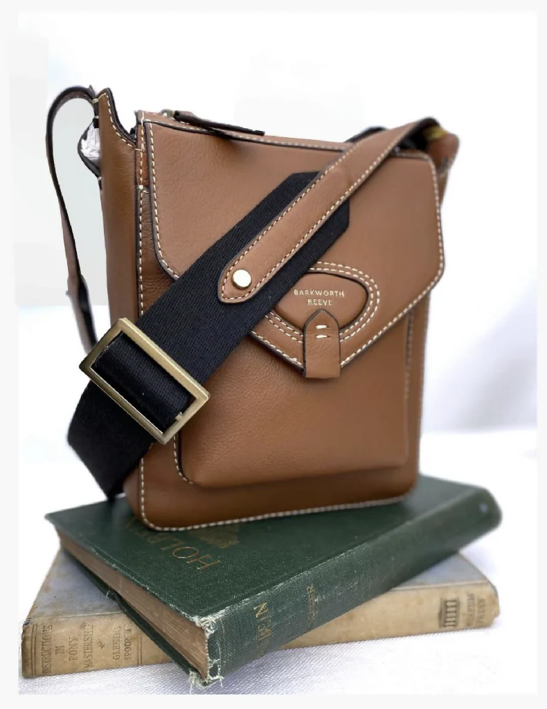 Hackthorn Leather Cross Body Bag in Tan - Image 6