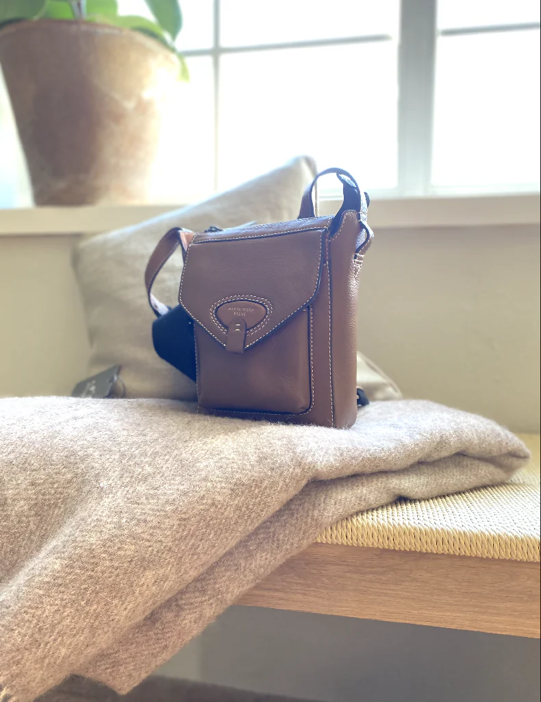 Hackthorn Leather Cross Body Bag in Tan - Image 8